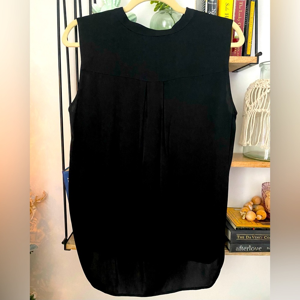 Vince black, silk, high low blouse - Picture 3 of 5